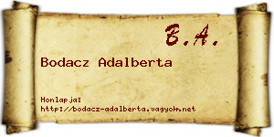 Bodacz Adalberta névjegykártya